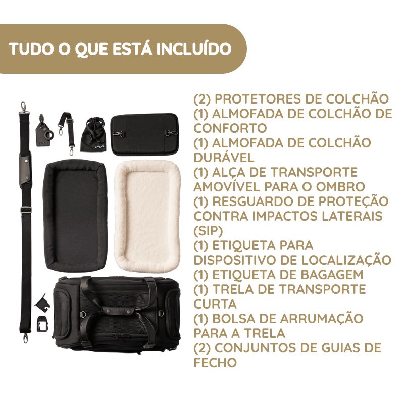 Tavo Dupree II Transportadora para Animais de Estimação com Isofix para Automóvel e Avião tudo o que está incluído