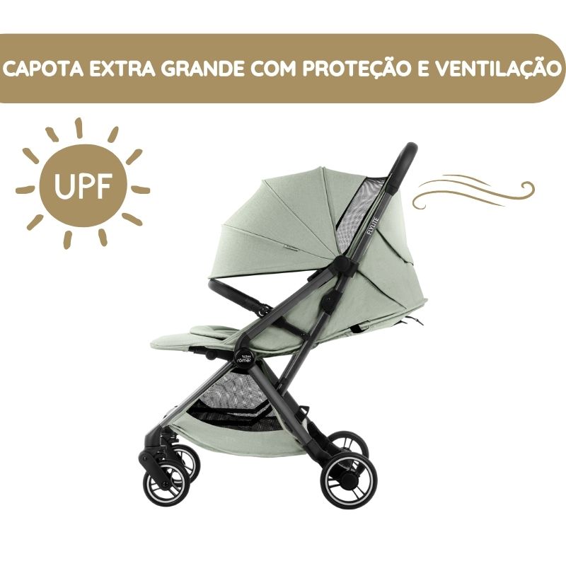 Britax Römer Carrinho de Bebé Flylite capota extra grande com proteção e ventilação