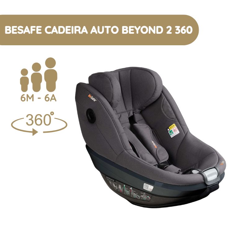 BeSafe Cadeira Auto Beyond 2 360 – Dark Grey Mélange