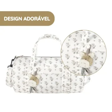 Bolsa Weekend Botton Flores da Walking Mum Bolsa Weekend Botton Flores da Walking Mum design adorável