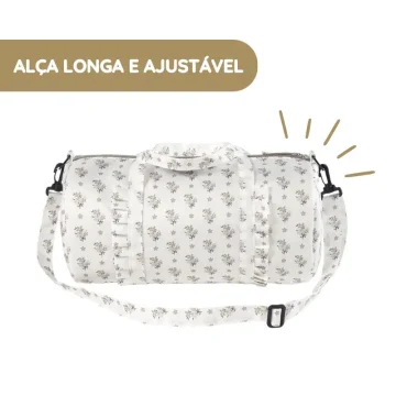 Bolsa Weekend Botton Flores da Walking Mum Bolsa Weekend Botton Flores da Walking Mum Alça longa e ajustável