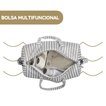 Bolsa Weekend Botton Rayas da Walking Mum Bolsa Weekend Botton Rayas da Walking Mum bolsa multifuncional