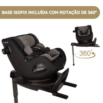 Nuna Cadeira Auto Pruu Aire base isofix incluída com rotação de 360º