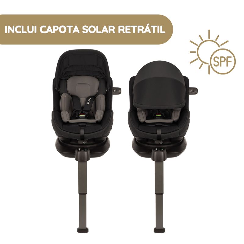 Nuna Cadeira Auto Pruu Aire inclui capota solar retrátil