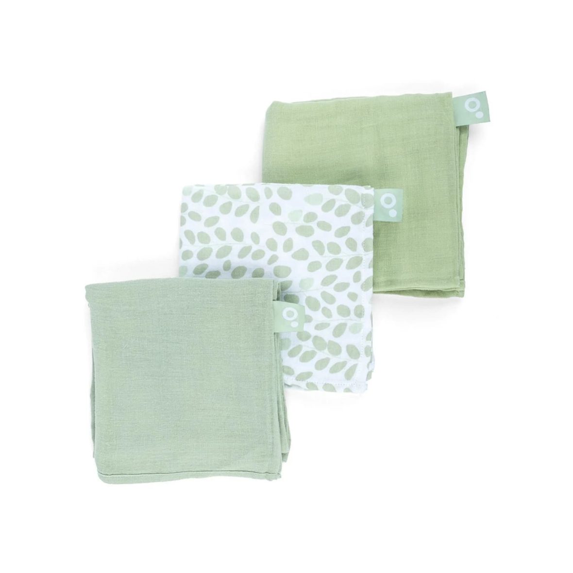 Doomoo Pack 3 Musselinas 70X70 Lovely – Mini Leaves Green