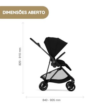 Cybex Carrinho de Bebé Melio Carbon dimensões aberto
