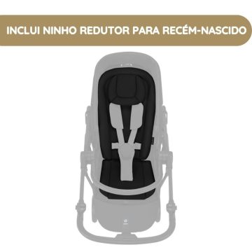 Cybex Carrinho de Bebé Melio Carbon inclui ninho redutor para recém-nascido