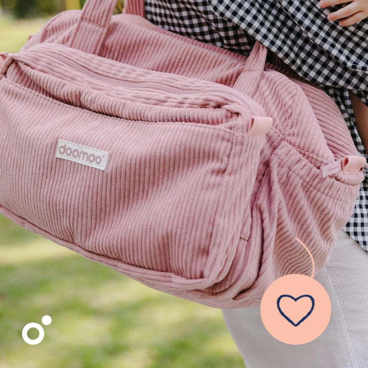 Doomoo Mala Muda Fraldas Fluffy – Corduroy Rosa